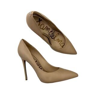 Sam Edelman Danna Pointed Toe Pump Size 10 Tan Nude Stiletto Heels Dress Shoes